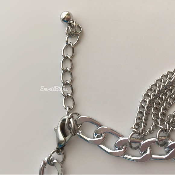 ✨3/$38 New 1 Piece Silver Layered Chain Anklet | High Heel Wedge Shoe Accessory - Picture 7 of 16